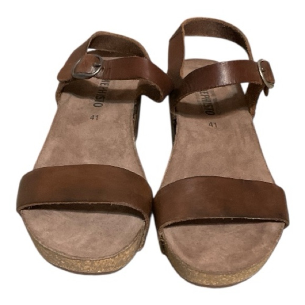 Mephisto Leather Wedge Sandals Size 41